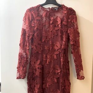 Red detailed dress from Top Shop